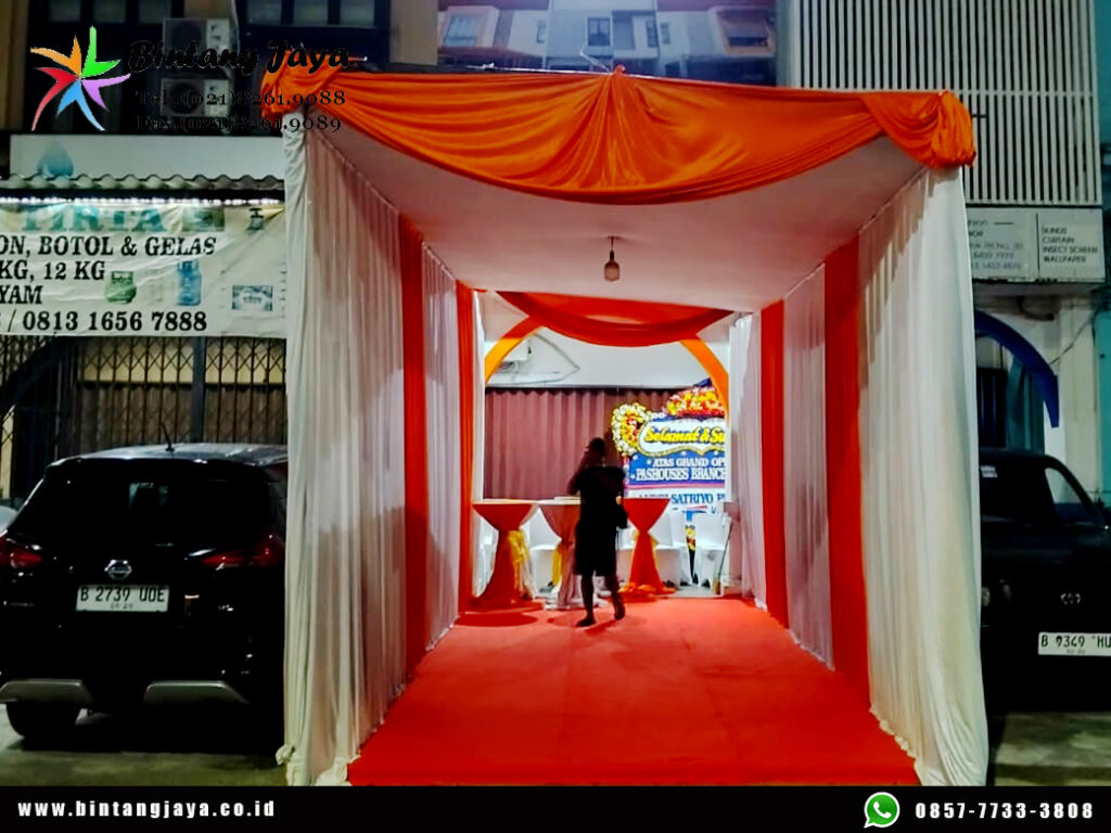 Jasa Sewa Tenda Kain Plafon Poni Merah Cibubur Jakarta Timur