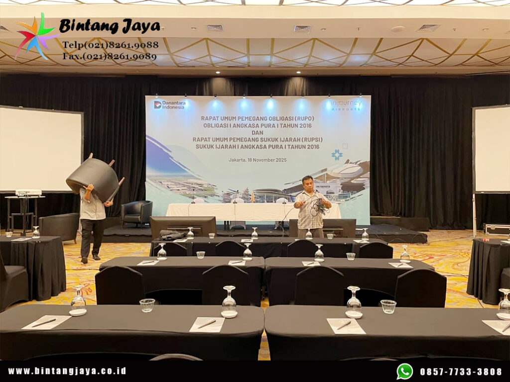 Rental Tirai Hitam Tebal Bahan Lotto Area Jabodetabek