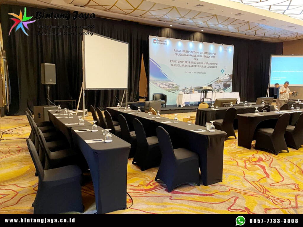 Rental Tirai Hitam Tebal Bahan Lotto Area Jabodetabek