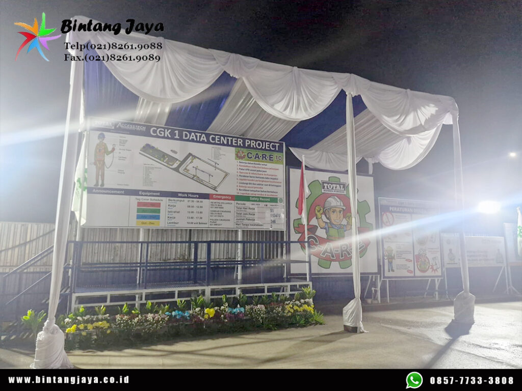 Sewa Tenda Kain Serut Poni Putih Area Cikarang