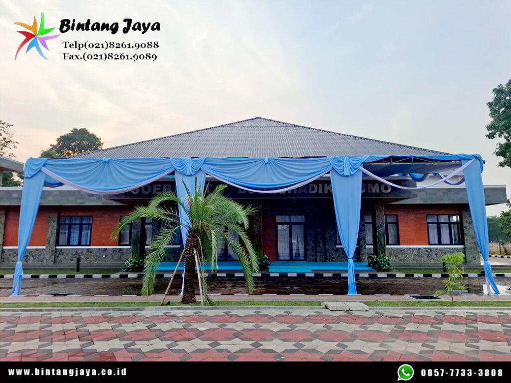 Sewa Tenda Serut Putih Biru Event Kodiklat Serpong
