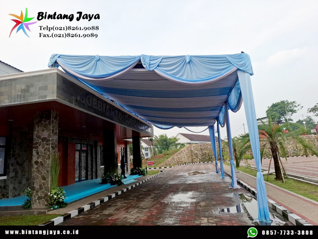 Sewa Tenda Serut Putih Biru Event Kodiklat Serpong
