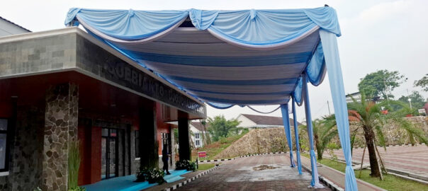 Sewa Tenda Serut Putih Biru Event Kodiklat Serpong