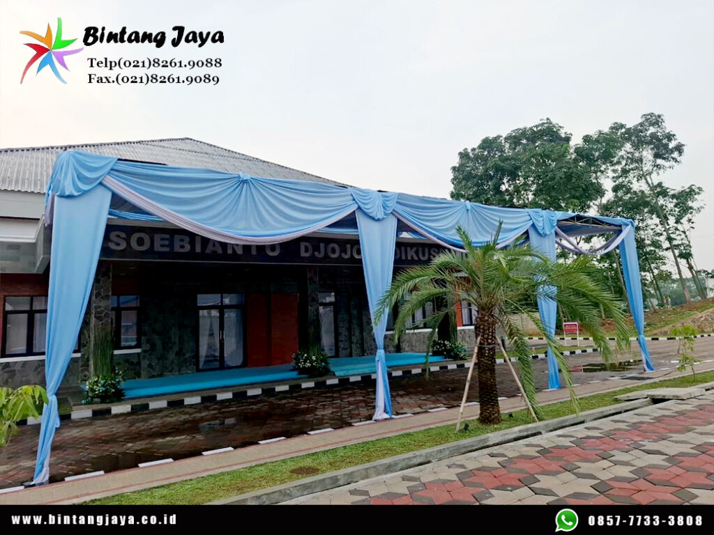 Sewa Tenda Serut Putih Biru Event Kodiklat Serpong
