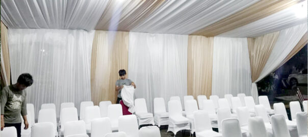 Rental Tenda Serut, Kursi Meja, dan Misty Fan Harapan Indah Bekasi