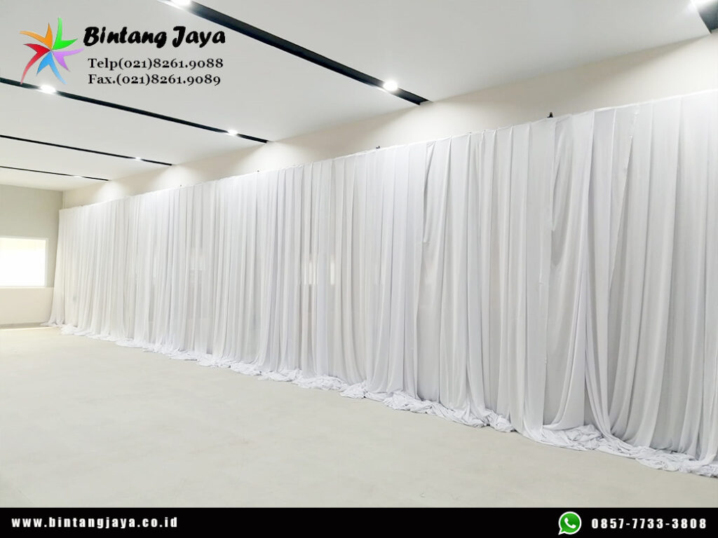 Sewa Tirai Putih Bahan Filamin Area BSD Tangerang