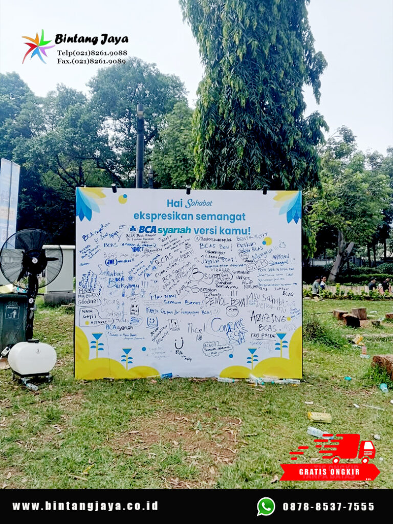 Sewa Backdrop Flexy untuk Branding dan Promosi BCA Syariah