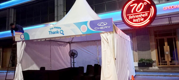 Sewa Tenda Sarnafil, Meja, Kursi, Misty Fan Area PIK