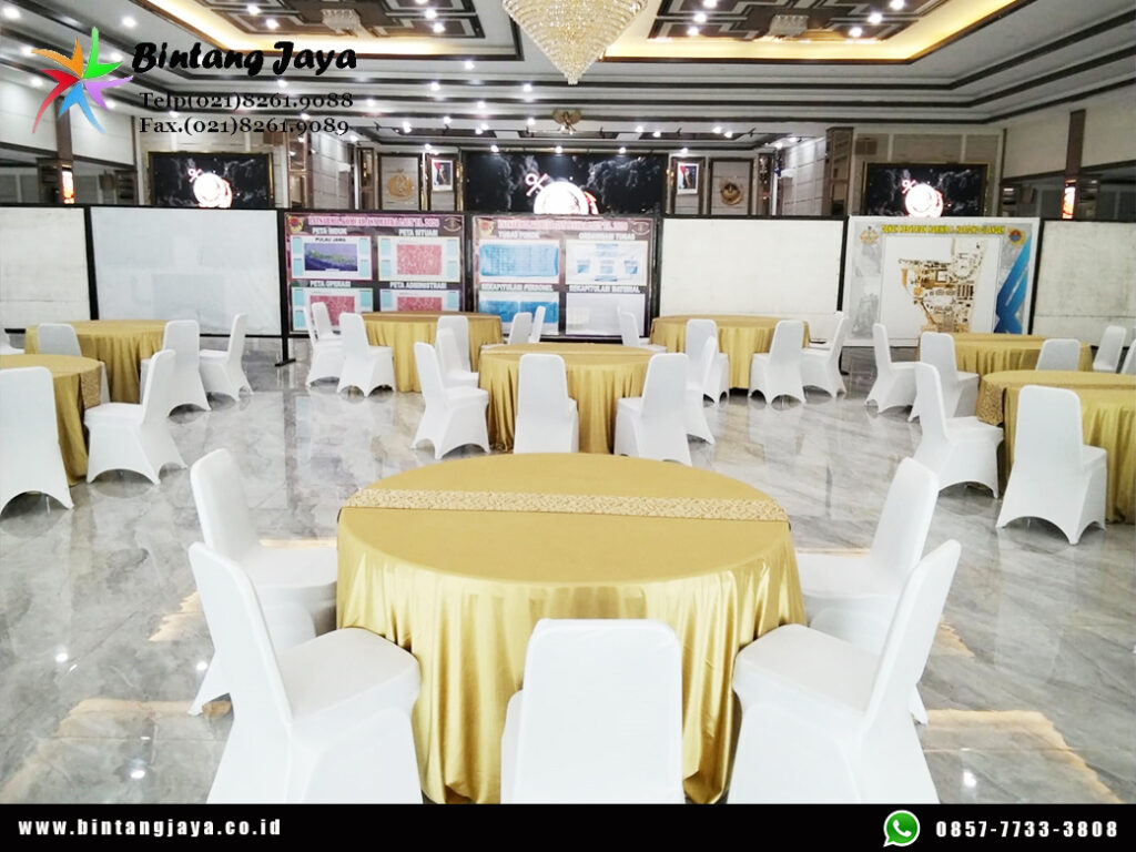 Sewa Kursi Event dan Meja Bulat Cover Gold Bogor untuk Acara yang Elegan