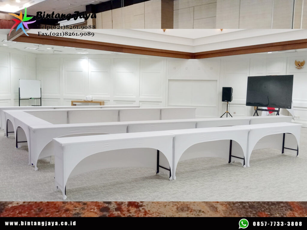Rental IBM Table, Meja Persegi Panjang Ukuran 45x180 cm Jakarta