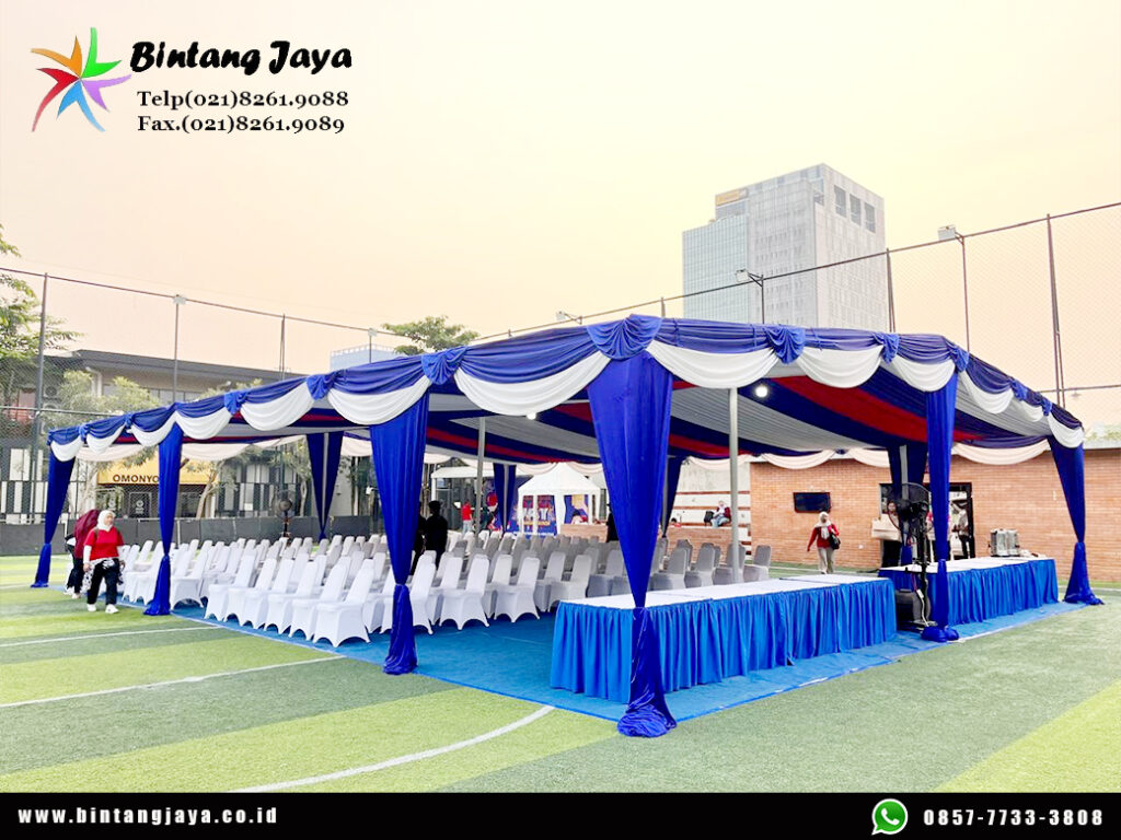 Rental Tenda Serut Biru, Putih, Merah, Meja, Kursi Jakarta