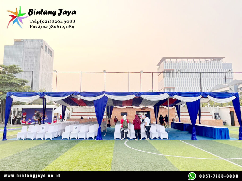 Rental Tenda Serut Biru, Putih, Merah, Meja, Kursi Jakarta