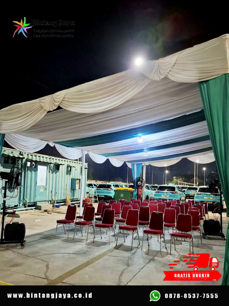 Sewa Tenda Serut Hijau Putih, Kursi Susun Bekasi 087885377555