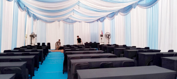 Sewa Tenda Hanggar Biru Putih untuk Event Perusahaan dan Acara Pemerintahan 087885377555