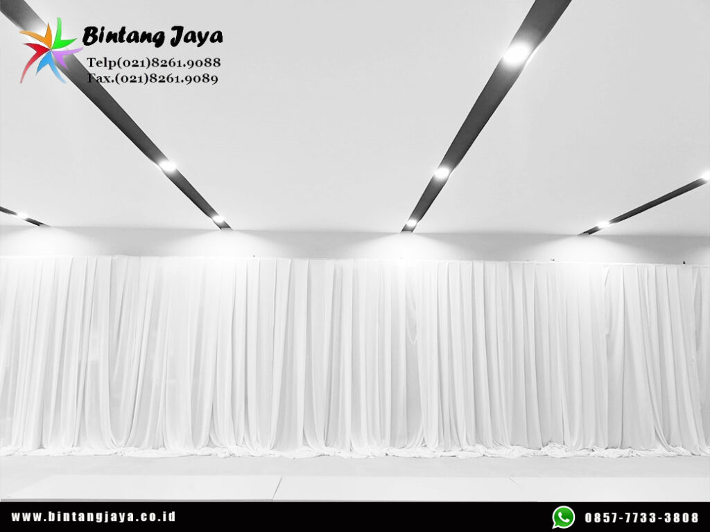 Sewa Tirai Filamin Putih Bogor 087885377555 untuk Dekorasi Venue yang Lebih Bersih dan Elegan